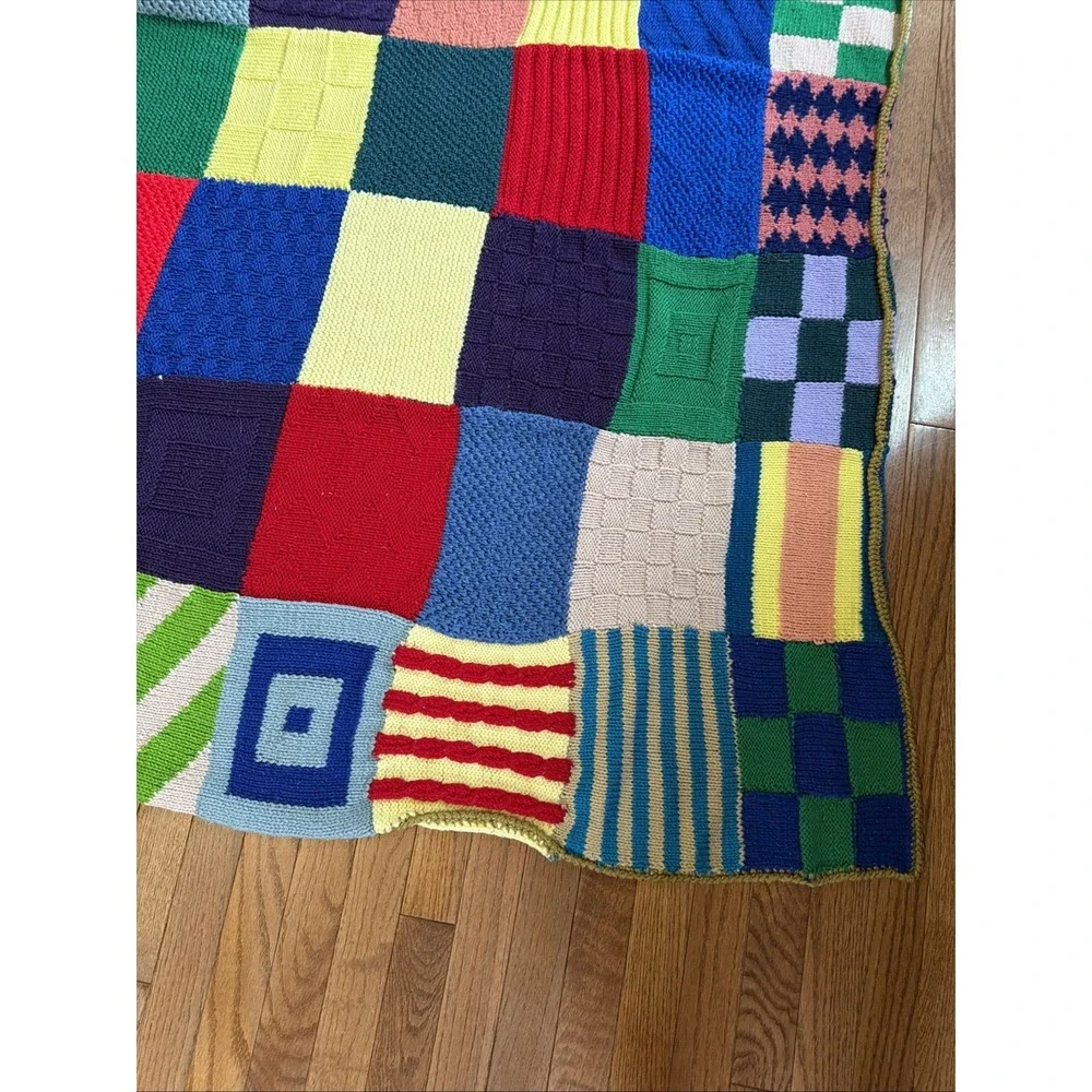 HANDMADE CROCHET GRANNY SQUARE AFGHAN/ THROW 74
